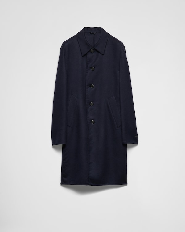 Soprabito monopetto in cashmere e seta - Blu Soprabito monopetto in cashmere e seta - Blu