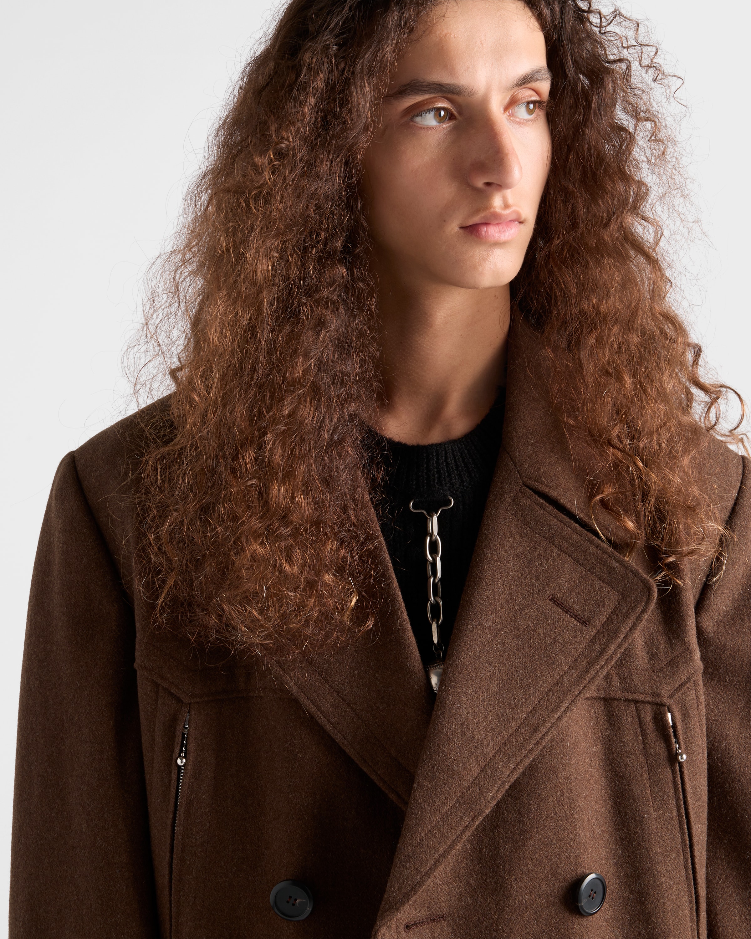 A.P.C. ダブルブレスト ウールコート ブラウン ブラウン ダブルブレスト ウール コート | PRADA
