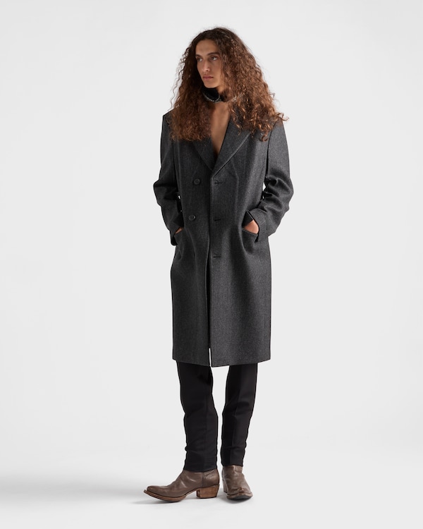 Single-breasted wool coat - Slate Gray Single-breasted wool coat - Slate Gray