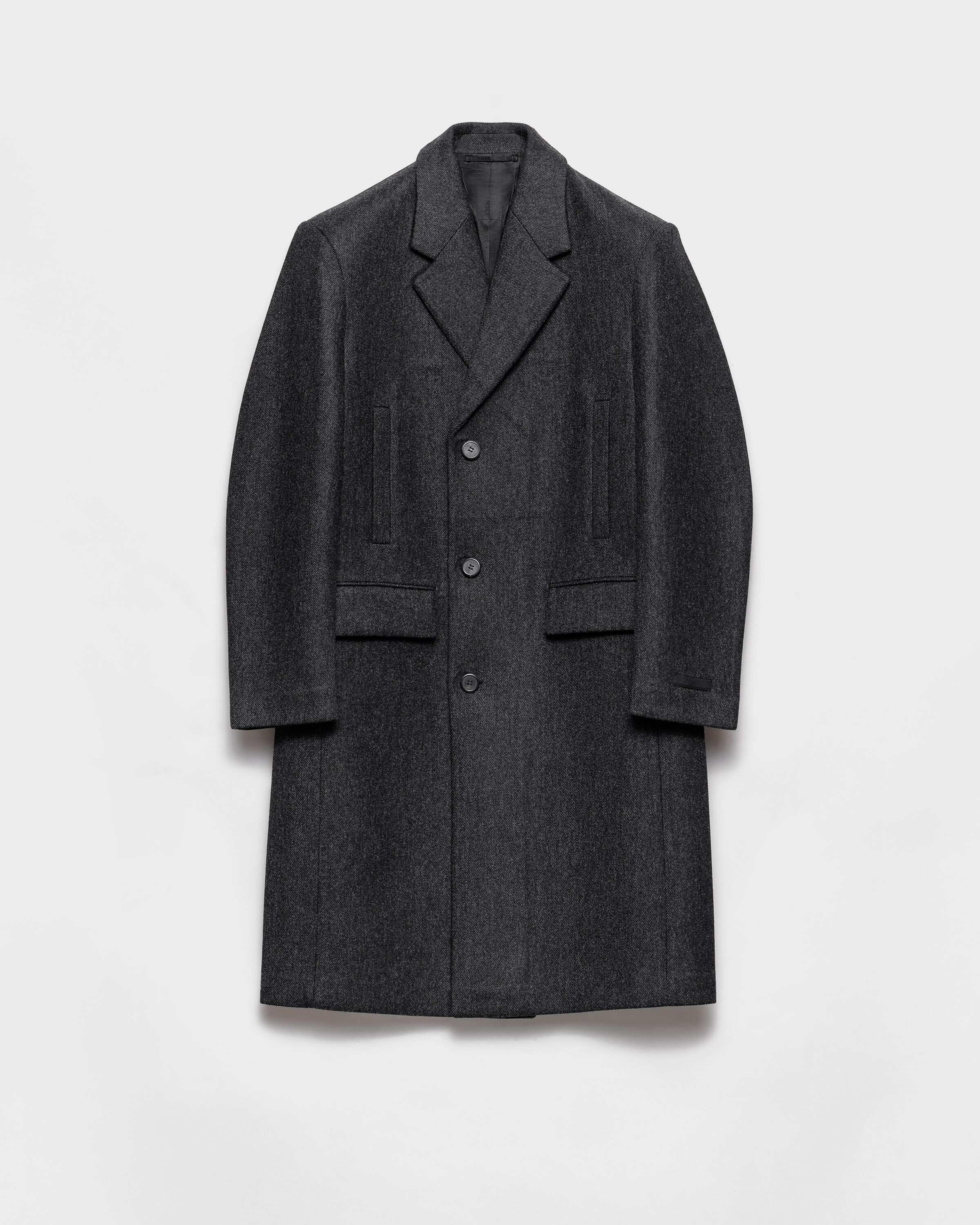 Prada Single-breasted Wool Coat, Man, Slate Gray, Size 52R