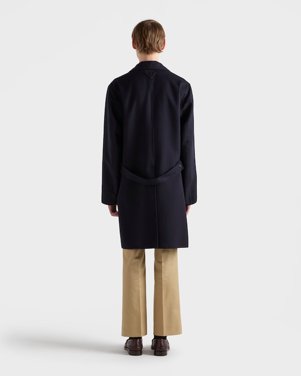 Single-breasted wool and silk coat - Navy Single-breasted wool and silk coat - Navy