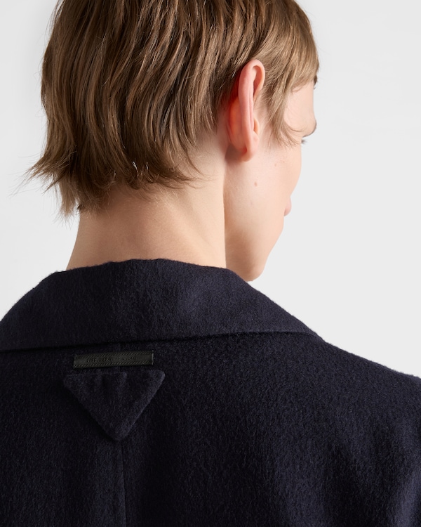 Single-breasted wool and silk coat - Navy Single-breasted wool and silk coat - Navy