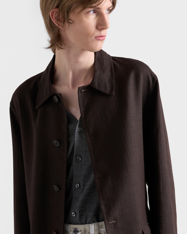 Single-breasted linen coat - Ebony Single-breasted linen coat - Ebony