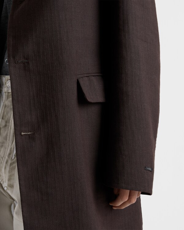 Single-breasted linen coat - Ebony Single-breasted linen coat - Ebony