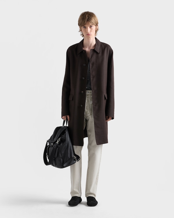 Single-breasted linen coat - Ebony Single-breasted linen coat - Ebony