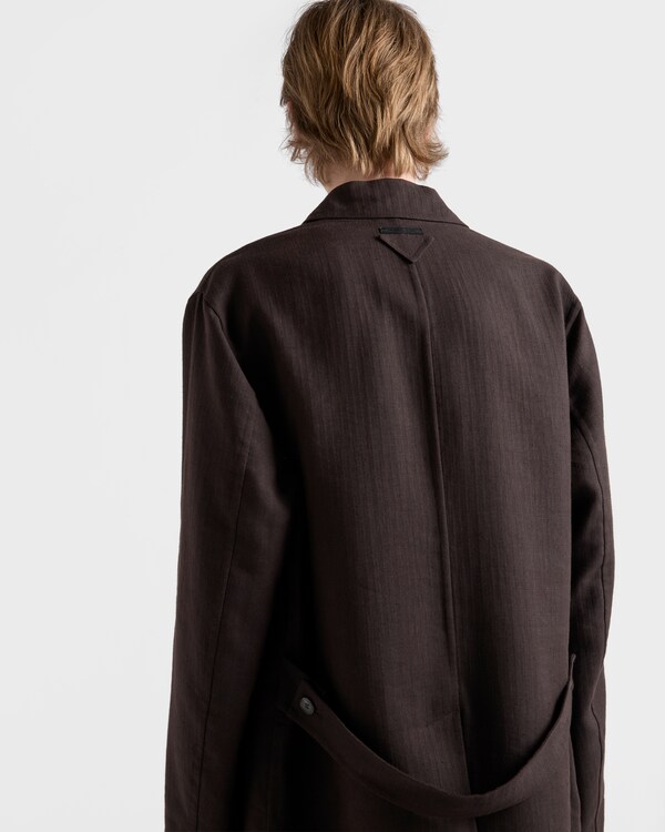 Single-breasted linen coat - Ebony Single-breasted linen coat - Ebony
