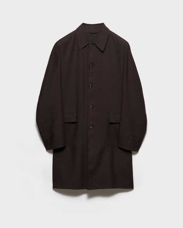 Single-breasted linen coat - Ebony Single-breasted linen coat - Ebony