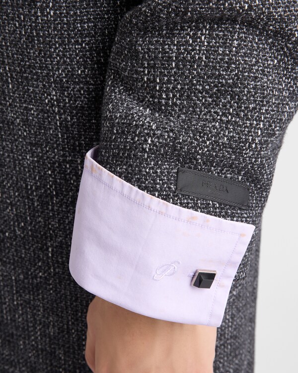 Single-breasted wool blend coat - Anthracite Gray Single-breasted wool blend coat - Anthracite Gray