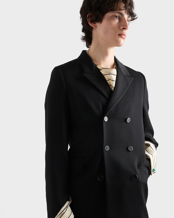 Double-breasted wool coat - Black Double-breasted wool coat - Black