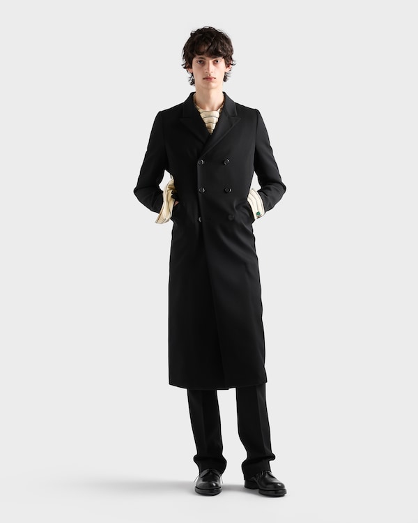Double-breasted wool coat - Black Double-breasted wool coat - Black