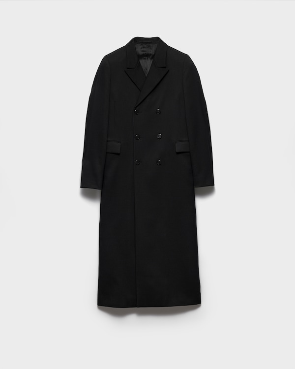 Double-breasted wool coat - Black Double-breasted wool coat - Black