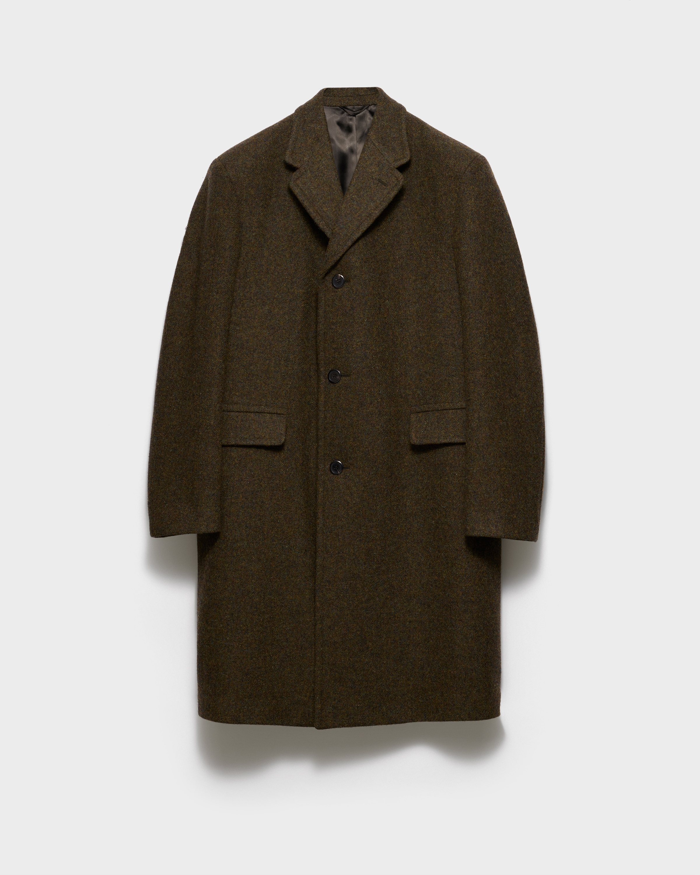 Loden Green Single-breasted Wool Coat | PRADA - Hong Kong SAR China