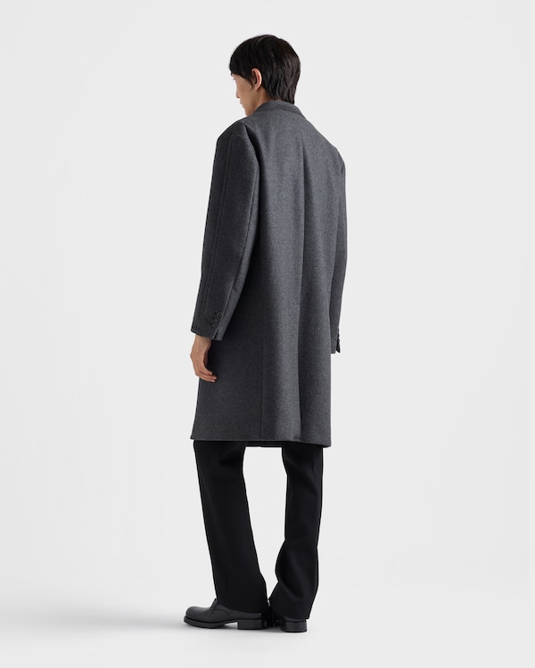 Single-breasted wool and cashmere coat - Anthracite Gray Single-breasted wool and cashmere coat - Anthracite Gray