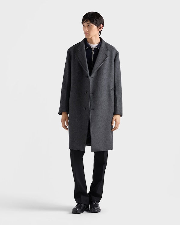 Single-breasted wool and cashmere coat - Anthracite Gray Single-breasted wool and cashmere coat - Anthracite Gray