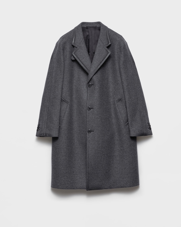 Single-breasted wool and cashmere coat - Anthracite Gray Single-breasted wool and cashmere coat - Anthracite Gray