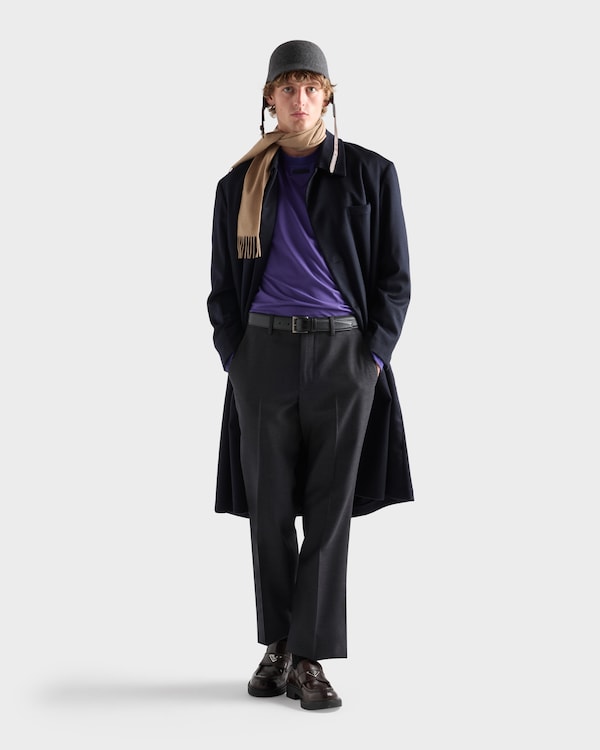 Single-breasted cashmere coat - Navy Single-breasted cashmere coat - Navy