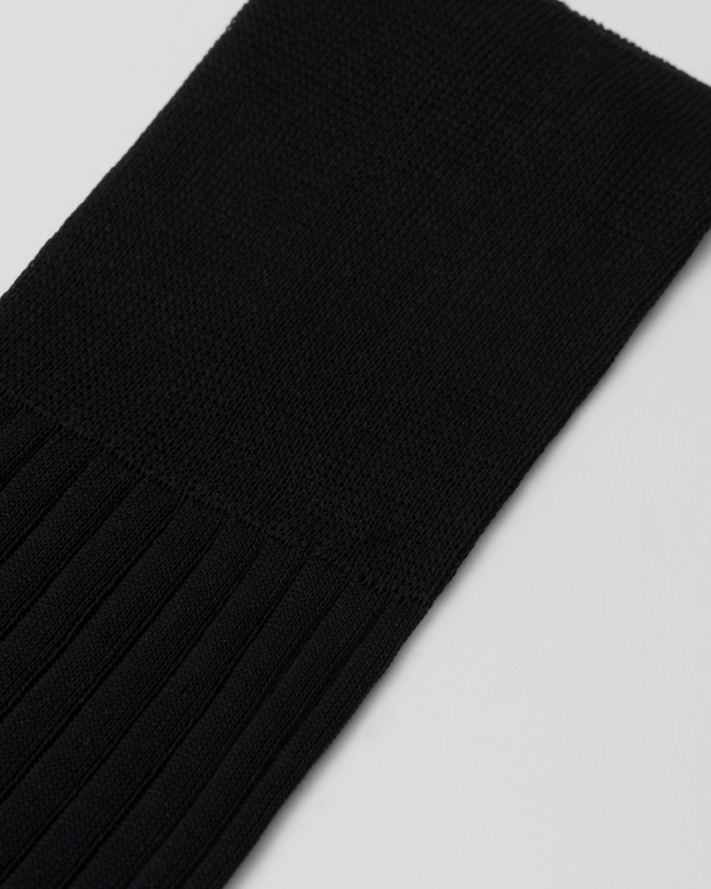 Prada Cotton Mid-calf Socks In Black