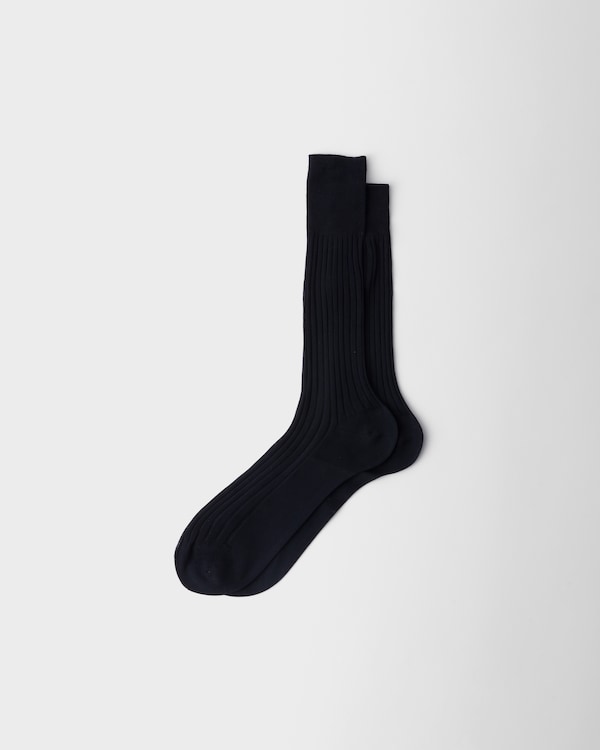 Cotton mid-calf socks - Navy Cotton mid-calf socks - Navy