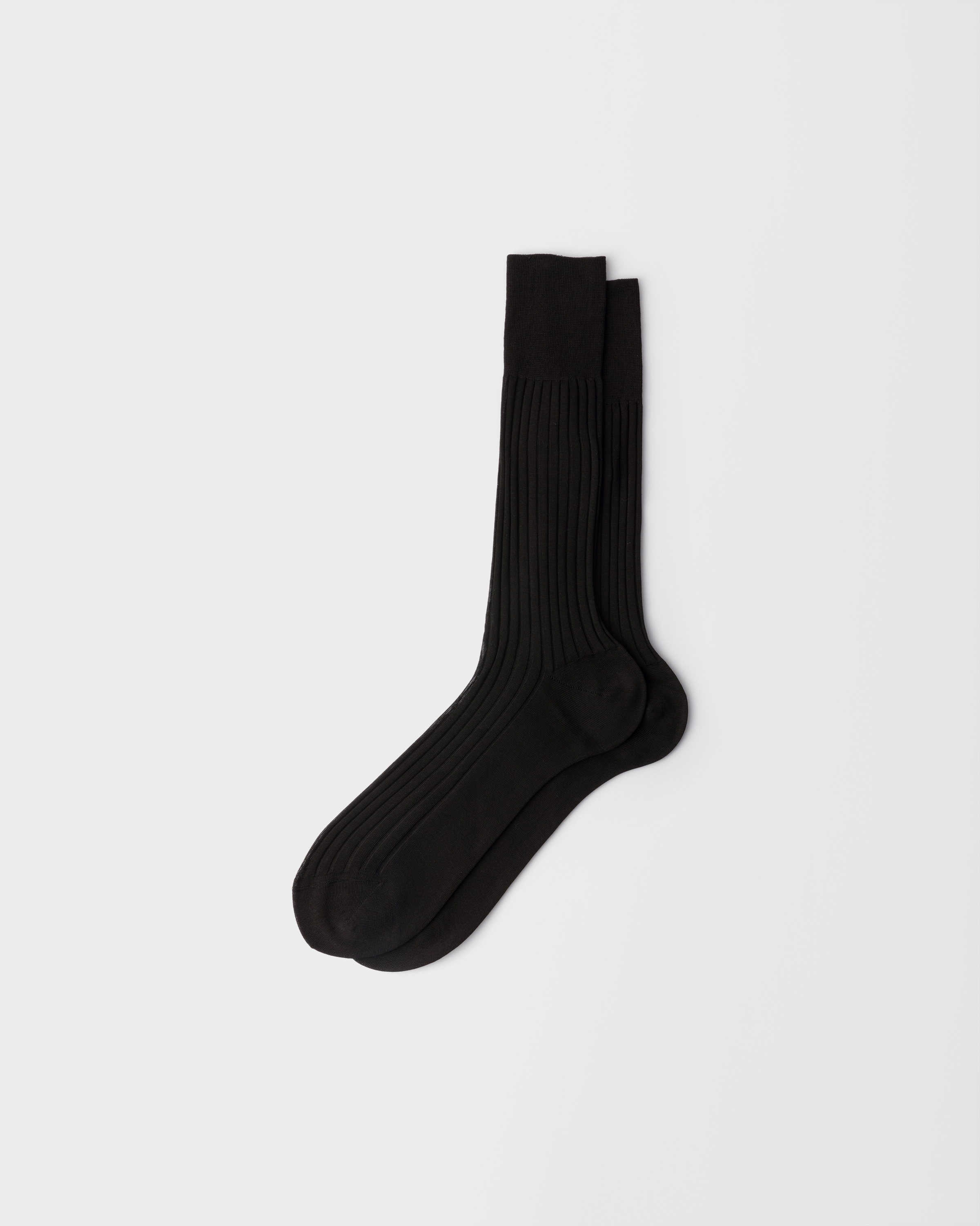 Prada Cotton Mid-calf Socks, Man, Brown, Size 8