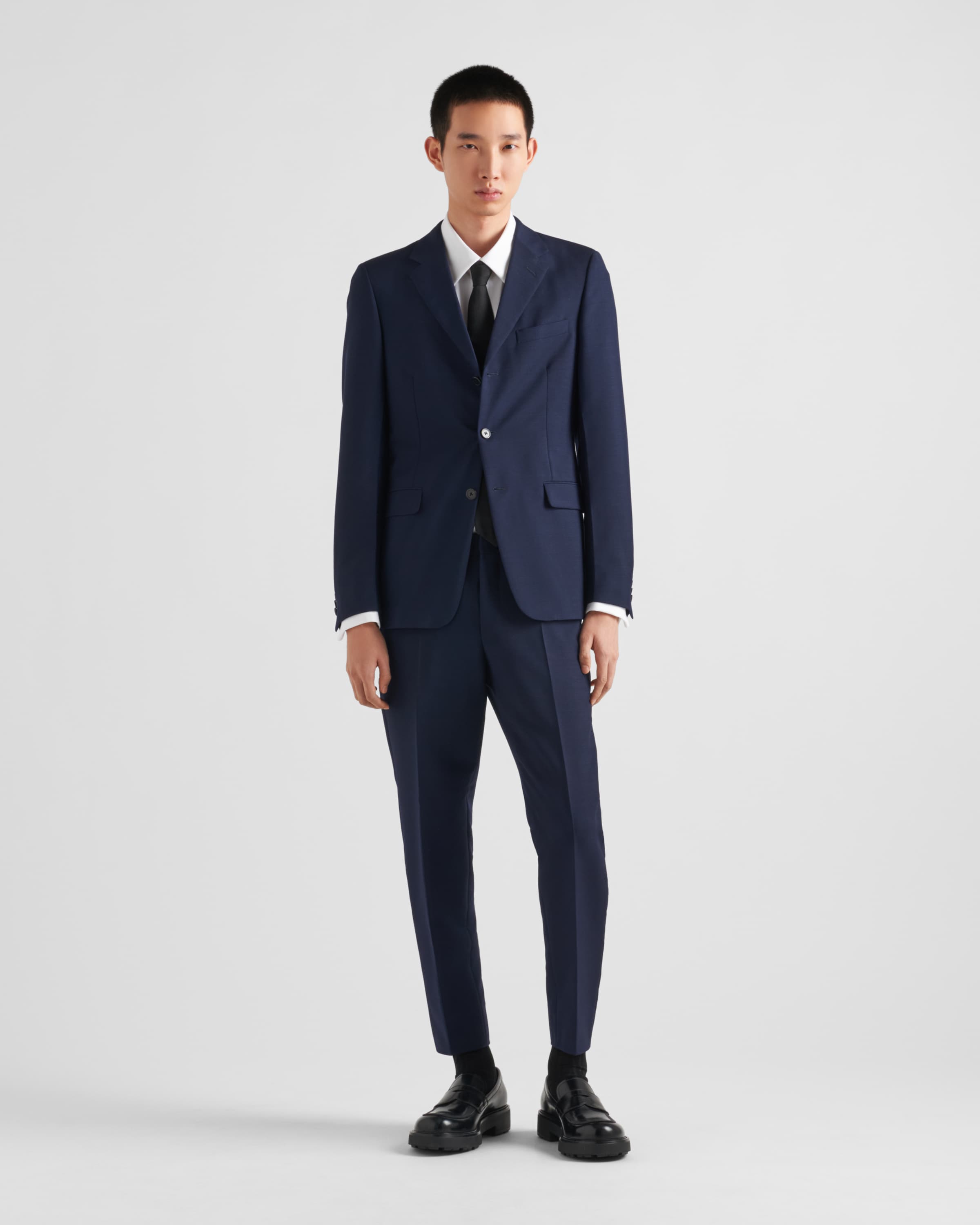 Prada Spread-collar Button-up Shirt In White