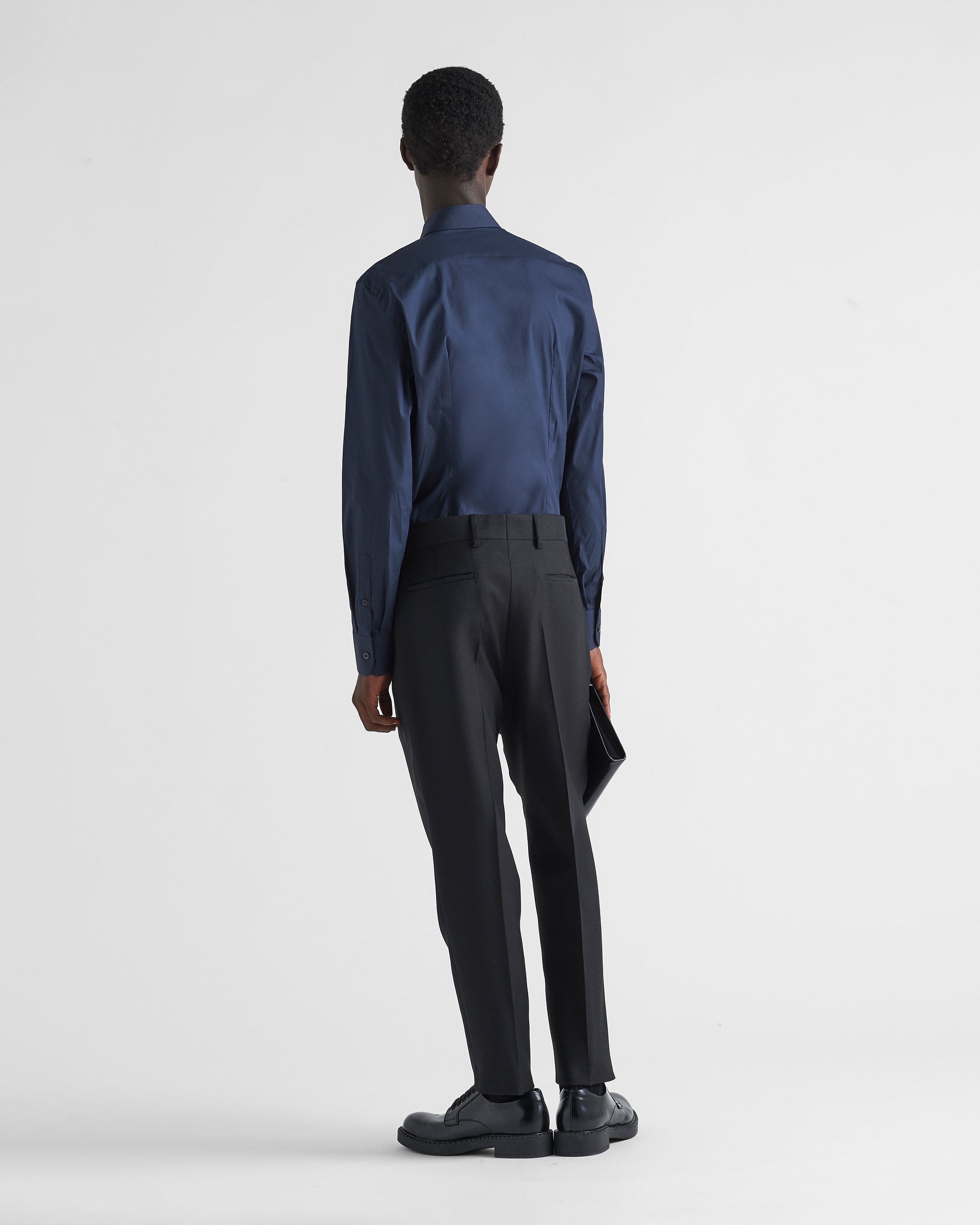 ネイビー ストレッチコットン シャツ | PRADA
