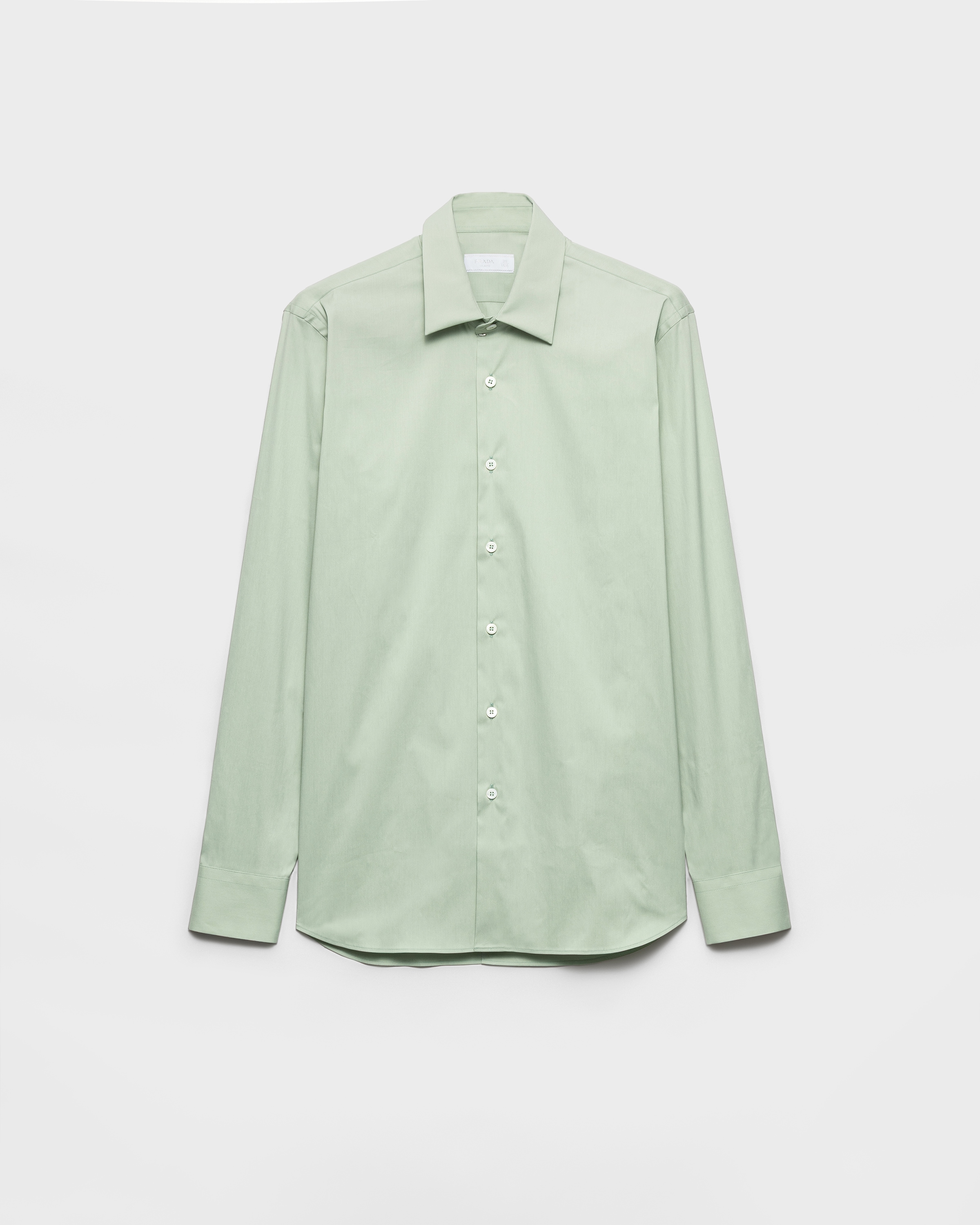Jade Green Stretch Cotton Shirt | PRADA
