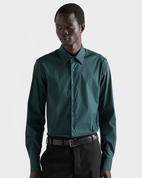 Stretch cotton shirt - Bottle Green Stretch cotton shirt - Bottle Green