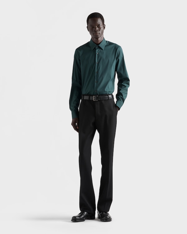 Stretch cotton shirt - Bottle Green Stretch cotton shirt - Bottle Green