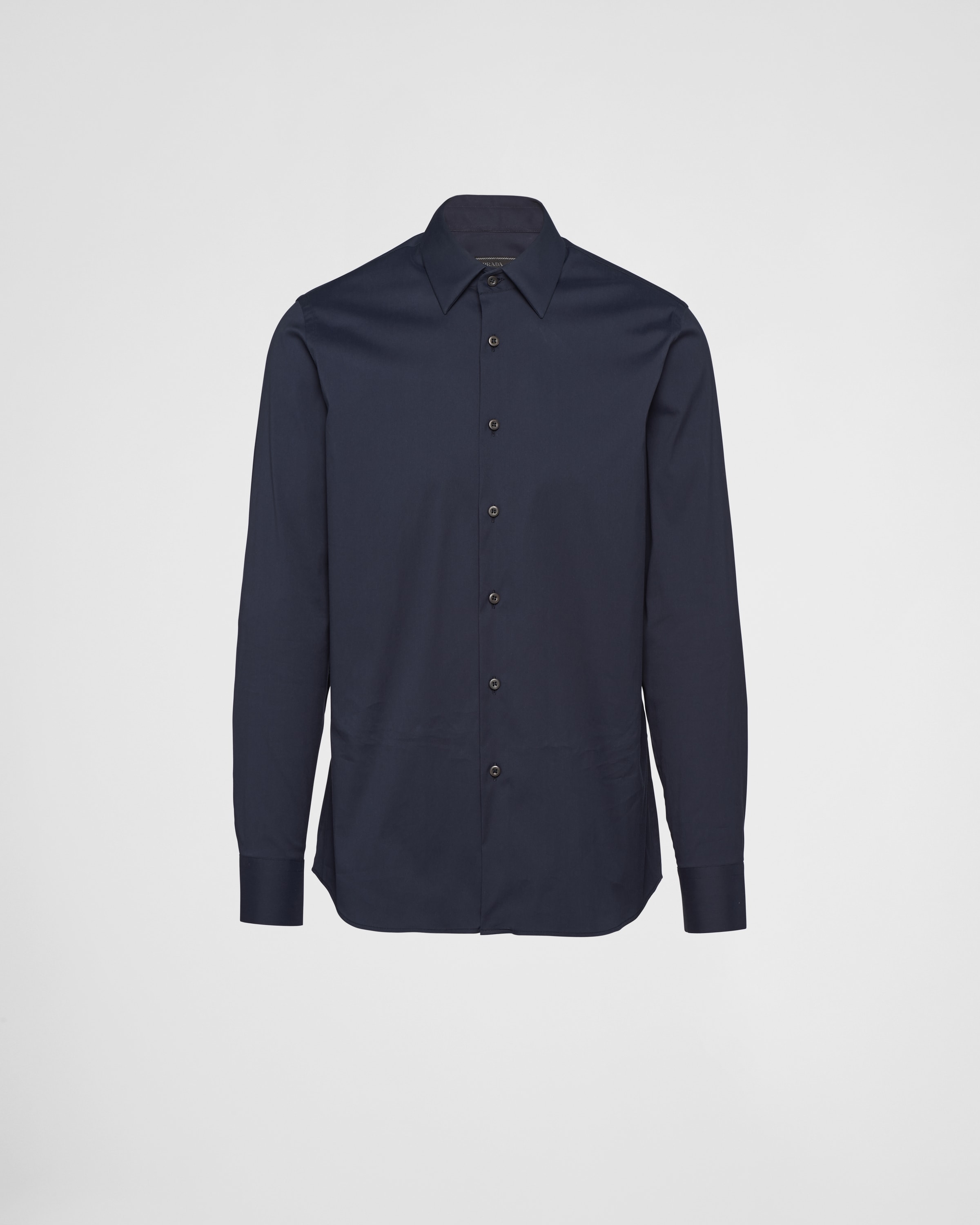 Navy Stretch Poplin Shirt | PRADA
