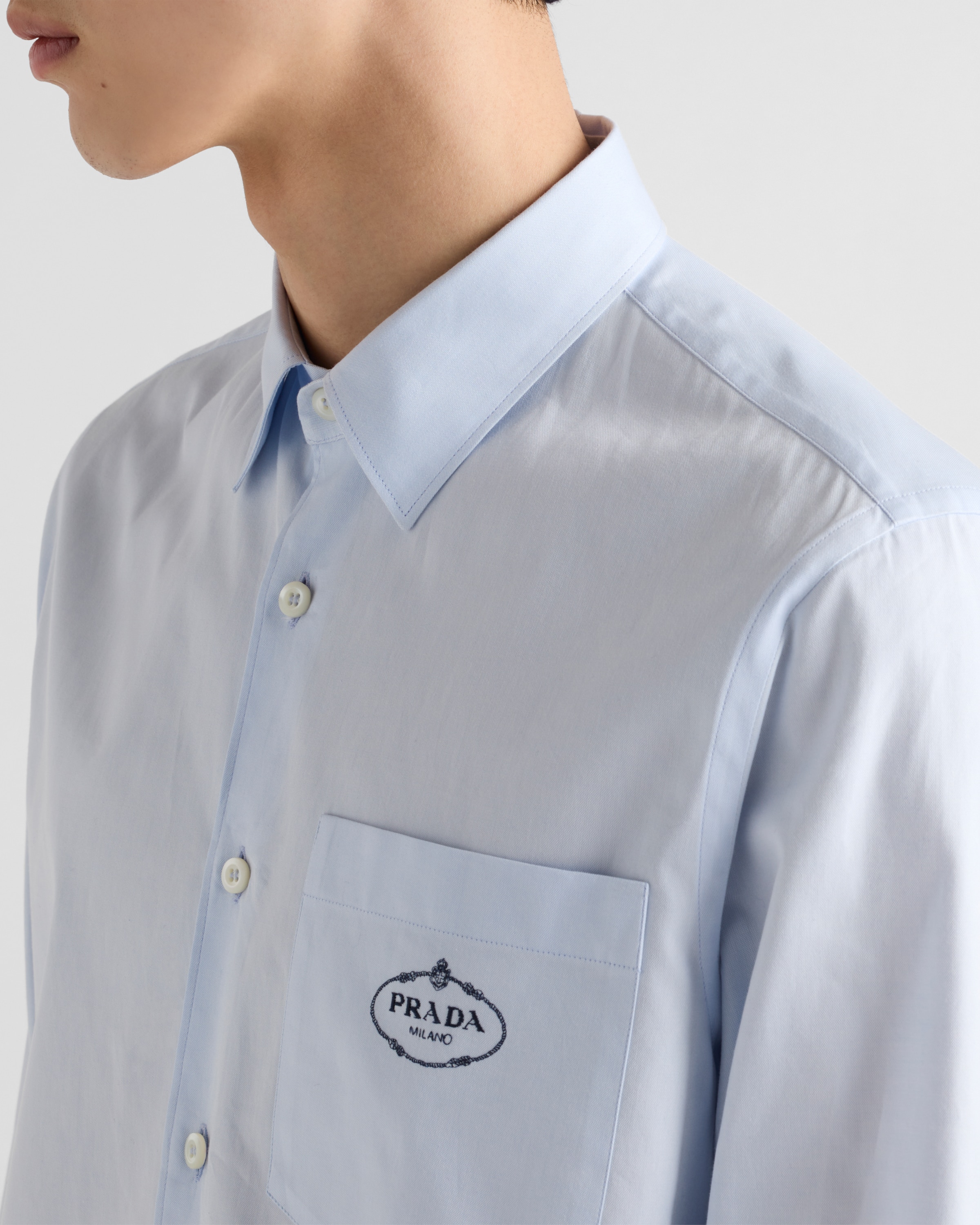 Sky Blue Cotton Shirt PRADA