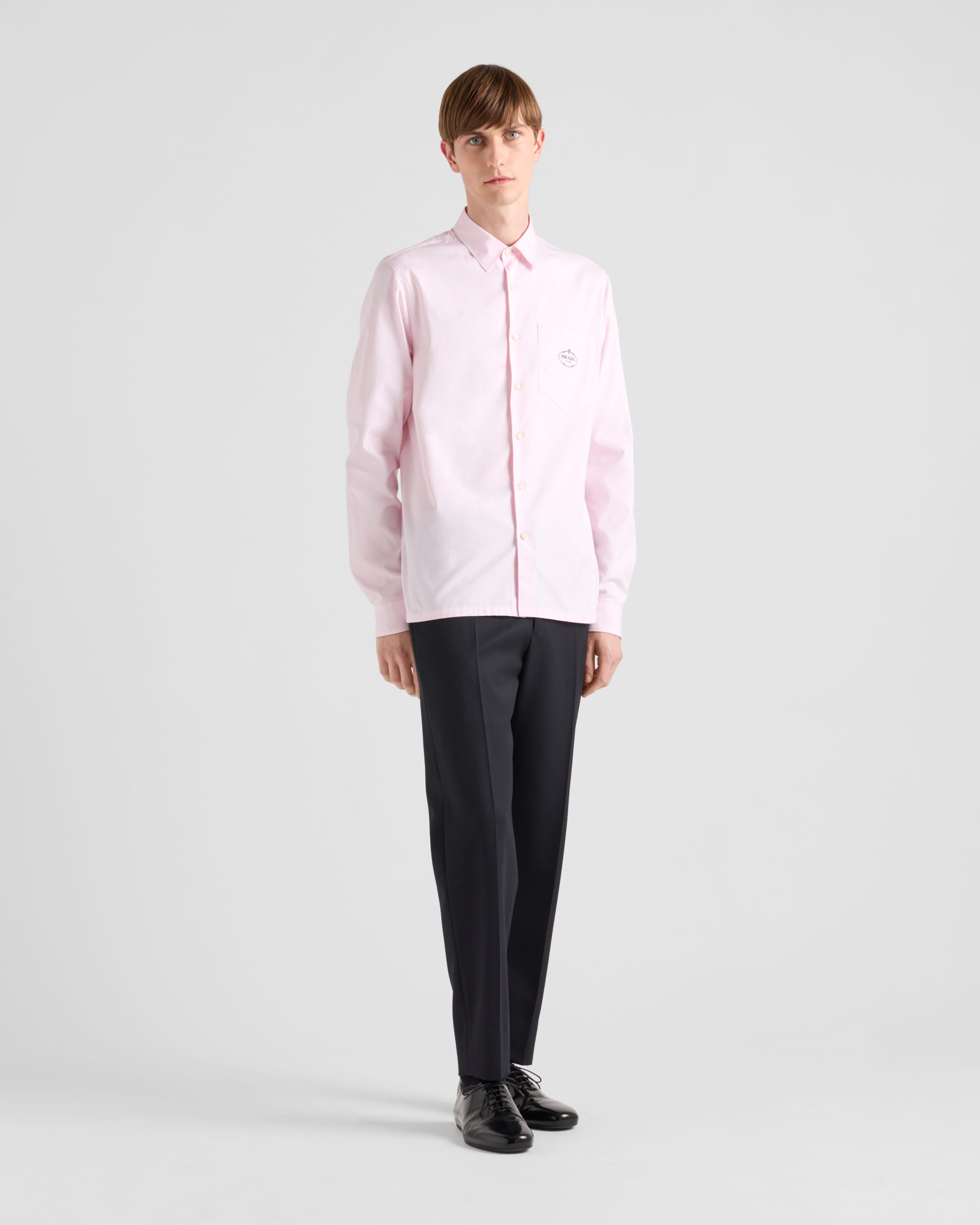 Tシャツ・カットソー PRADA FW25 Pastel pink poplin shirt (P401IRSOOO1XV2 F0442) Prada Pastel Pink Poplin Shirt | italist