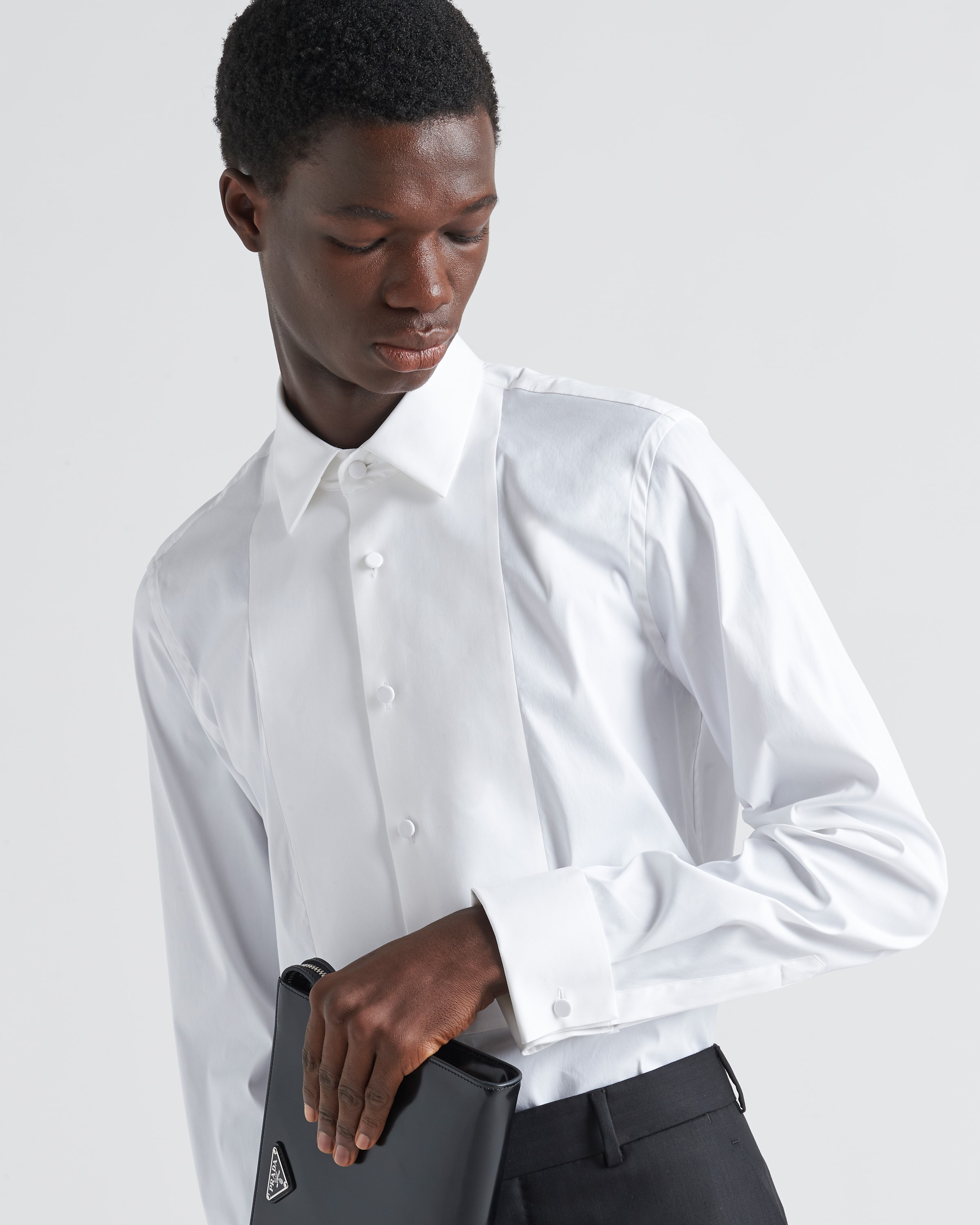 White Stretch cotton shirt | Prada