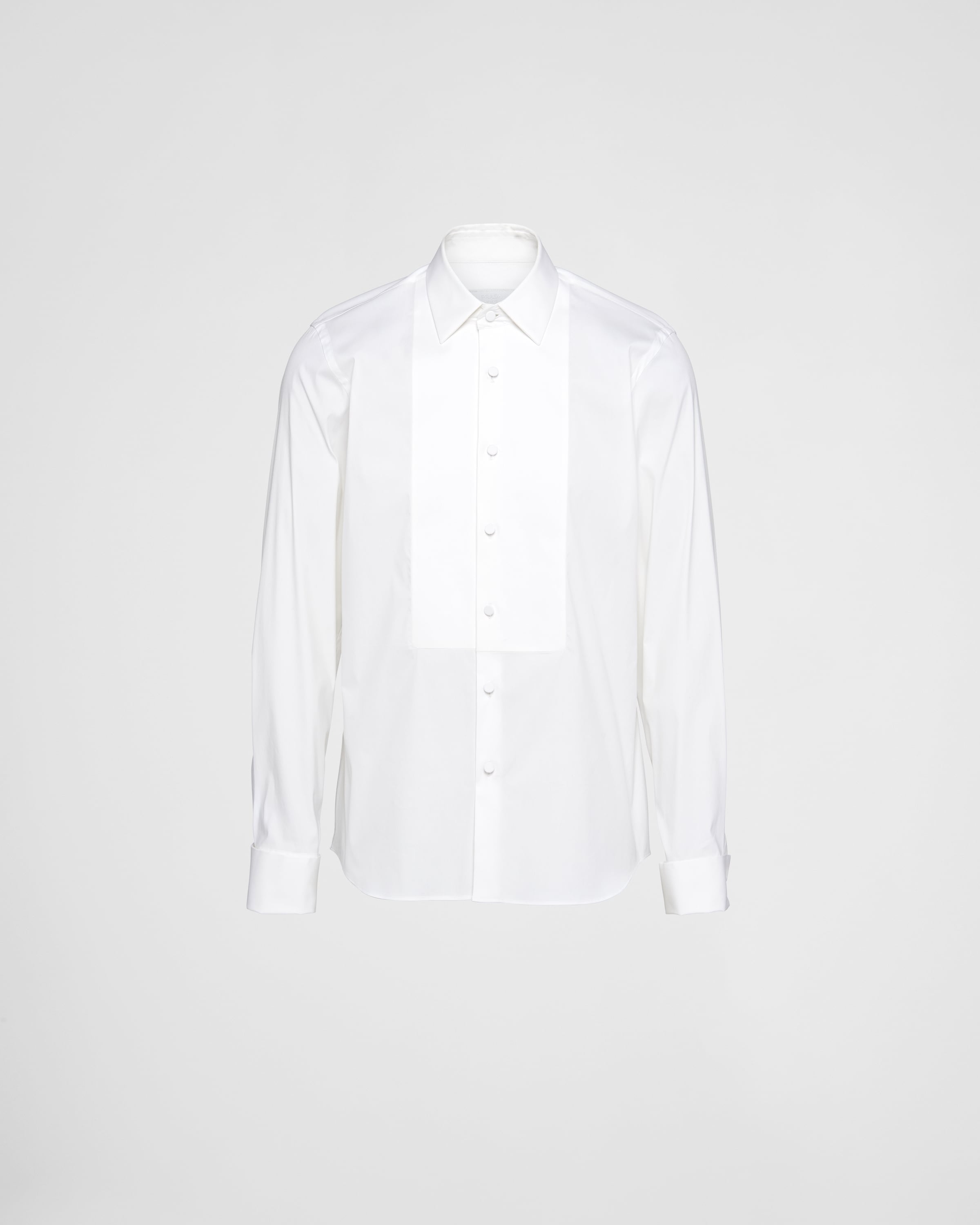 Shop Prada Stretch Cotton Shirt In White