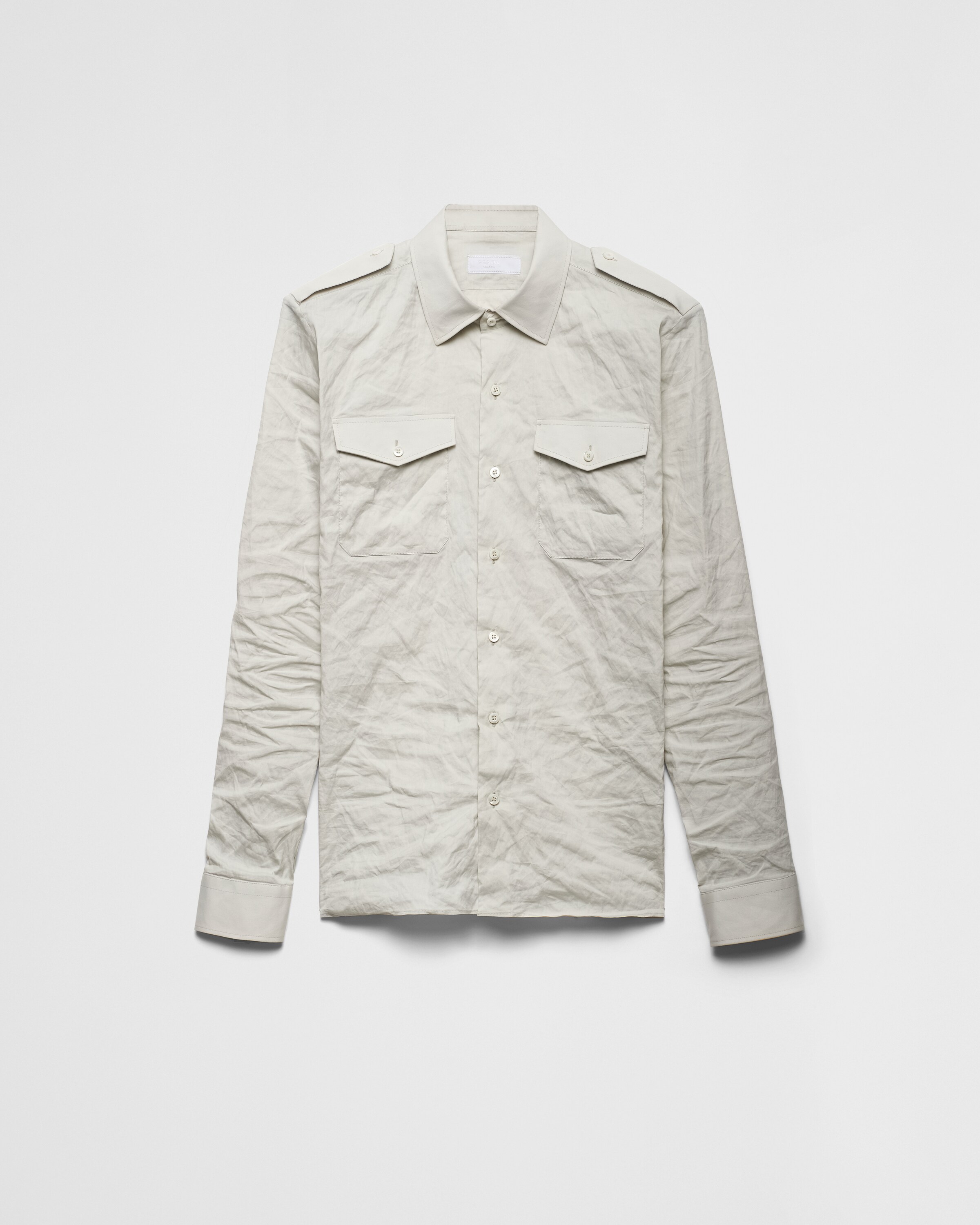 Limestone Technical Cotton Shirt PRADA
