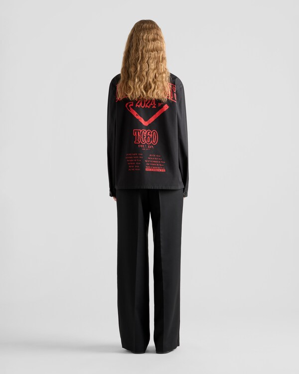 타임캡슐 프린티드 코튼 셔츠 - 블랙/레드 타임캡슐 프린티드 코튼 셔츠 - 블랙/레드