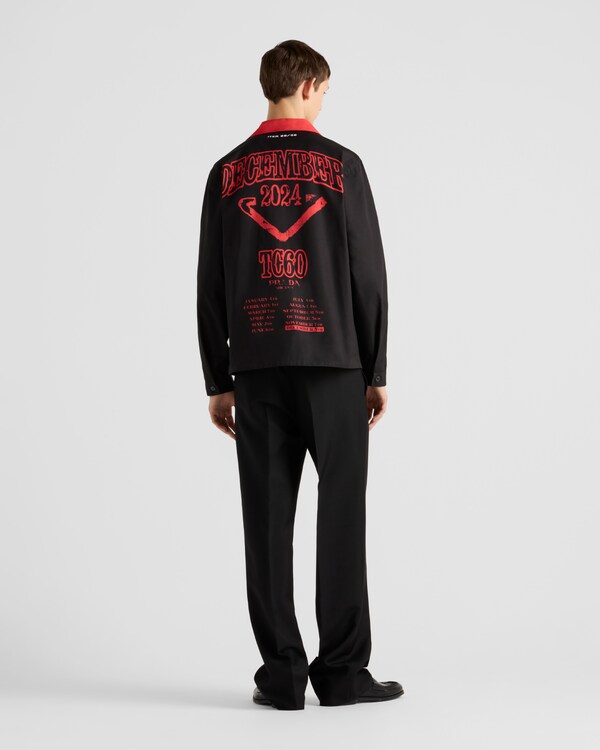 타임캡슐 프린티드 코튼 셔츠 - 블랙/레드 타임캡슐 프린티드 코튼 셔츠 - 블랙/레드