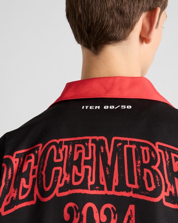 타임캡슐 프린티드 코튼 셔츠 - 블랙/레드 타임캡슐 프린티드 코튼 셔츠 - 블랙/레드