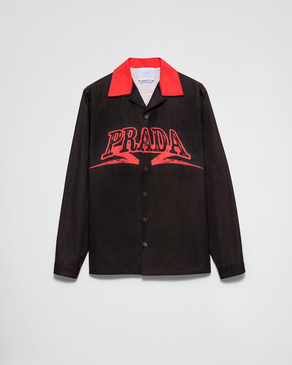 타임캡슐 프린티드 코튼 셔츠 - 블랙/레드 타임캡슐 프린티드 코튼 셔츠 - 블랙/레드