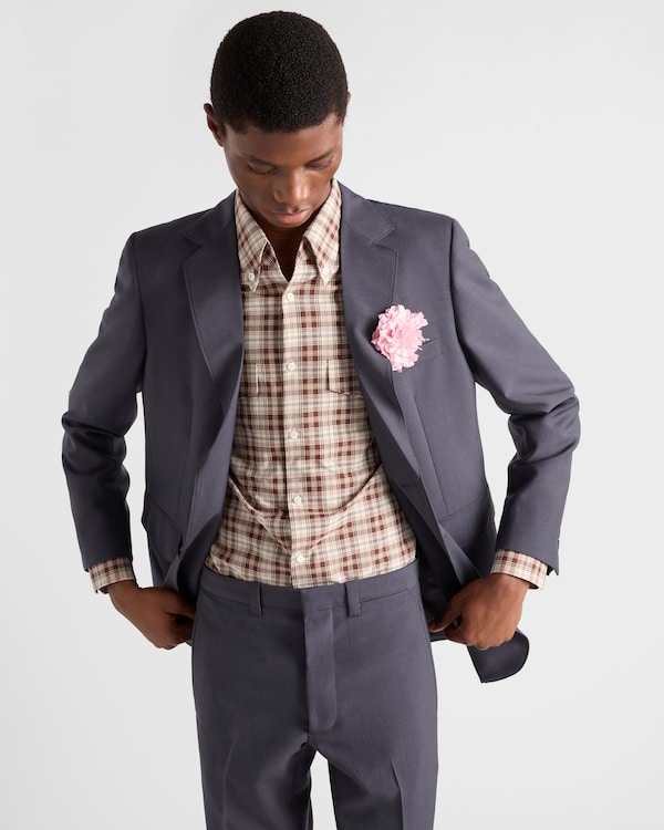 Checked cotton button-down shirt Checked cotton button-down shirt