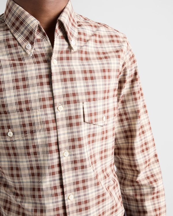 Checked cotton button-down shirt Checked cotton button-down shirt