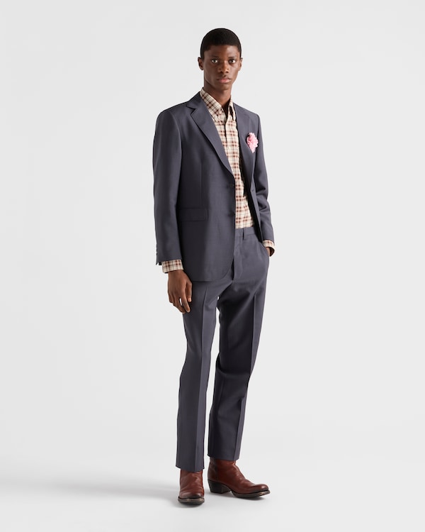 Checked cotton button-down shirt Checked cotton button-down shirt