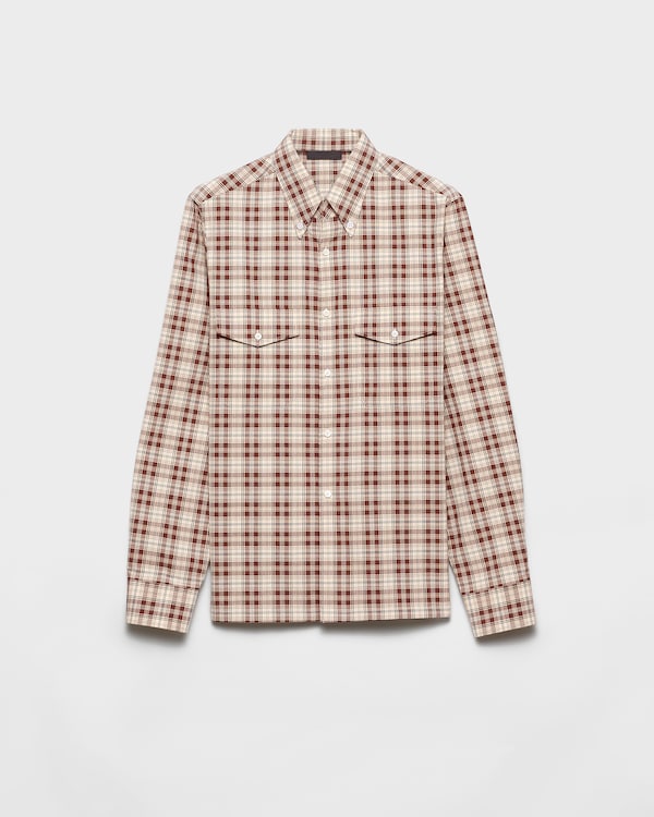 Checked cotton button-down shirt Checked cotton button-down shirt