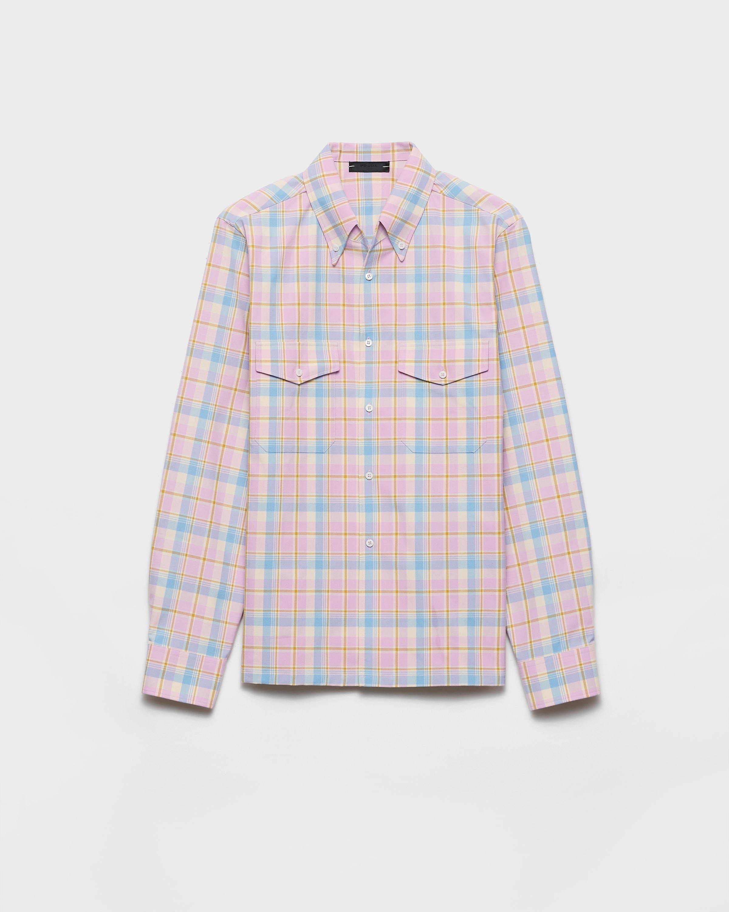 Prada Checked Cotton Button-down Shirt In Multi