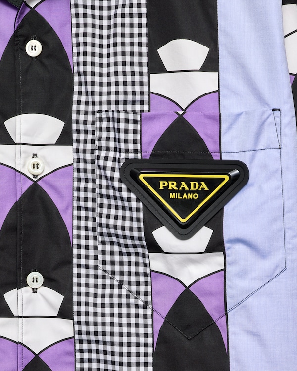 타임캡슐 프린트 코튼 셔츠 - 라이트 블루/시클라멘 타임캡슐 프린트 코튼 셔츠 - 라이트 블루/시클라멘