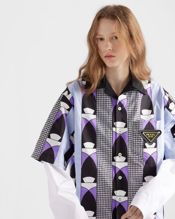 타임캡슐 프린트 코튼 셔츠 - 라이트 블루/시클라멘 타임캡슐 프린트 코튼 셔츠 - 라이트 블루/시클라멘