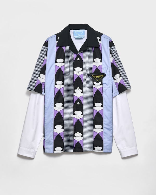 타임캡슐 프린트 코튼 셔츠 - 라이트 블루/시클라멘 타임캡슐 프린트 코튼 셔츠 - 라이트 블루/시클라멘