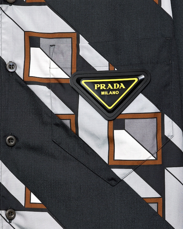 タイムカプセル プリント コットン シャツ - ブラック/ライトグレー タイムカプセル プリント コットン シャツ - ブラック/ライトグレー