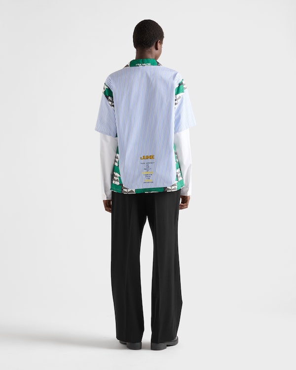 Timecapsule printed cotton shirt - Light Blue/Emerald Green Timecapsule printed cotton shirt - Light Blue/Emerald Green