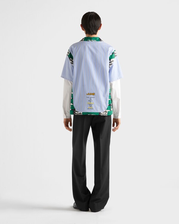 Timecapsule printed cotton shirt - Light Blue/Emerald Green Timecapsule printed cotton shirt - Light Blue/Emerald Green