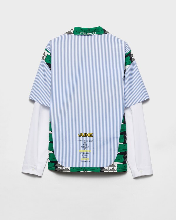 Timecapsule printed cotton shirt - Light Blue/Emerald Green Timecapsule printed cotton shirt - Light Blue/Emerald Green